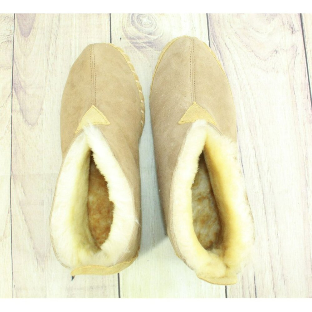 LL Bean Brown Suede Wicked Good Shearling Lined Slipper Ankle Boots Size 9 M - Picture 7 of 10